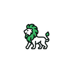 vector illustration of a green lion