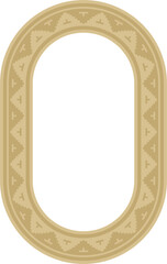 Vector golden oval classic byzantine ornament. Circle, ring, border, Ancient Greece, Eastern Roman Empire frame. Decoration of the Russian Orthodox Church
