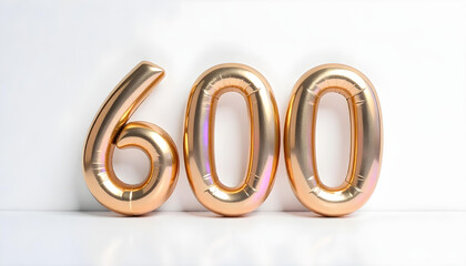 600 Number air inflatable balloon isolated on white background