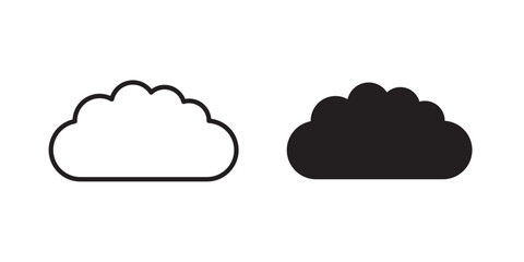 Cloud icon. Storage solution element, databases, networking, software image, cloud and meteorology concept. Vector illustration with stroke and fill on a white background.