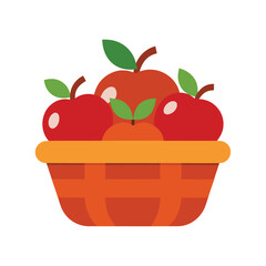 Basket Full of Red Apples Keywords: apples, fruit, basket, food, harvest, autumn, red, green