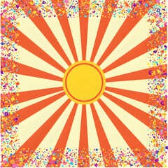 Abstract Illustration Sunburst And Confetti Celebration On Transparent Background