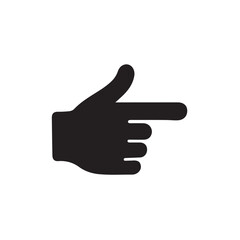 Pointing Hand Gesture Silhouette Icon, Index Finger Direction Vector