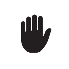 Raised Palm Stop Gesture Hand Silhouette Vector Illustration