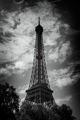 Monochrome Eiffel Tower in Paris, France