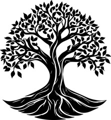 Obraz premium Big tree silhouette icon 