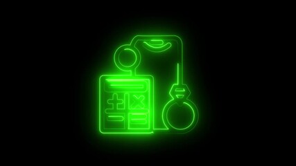 Vector illustration of a neon sign featuring a digital smartphone icon and web communication symbol for modern business technology and mobile screen design - Powered by Adobe