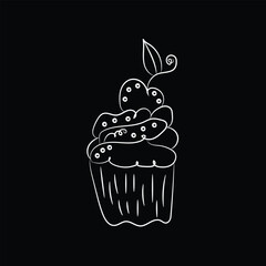 A delicious pink birthday cupcake with a cherry on top and a lit candle