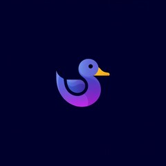 Modern Gradient Duck Logo Design on Dark Background
