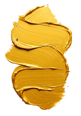 Golden Brushstroke Texture Abstract Art Isolated On Transparent Background