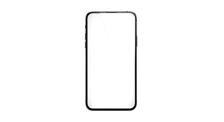 Black-framed phone shows white screen, creating product mockups for app or website presentation, ideal for minimalist advertising.