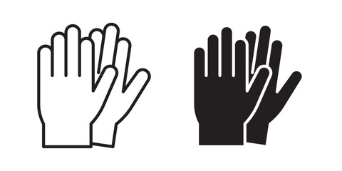 Gloves icon. Vector illustration with stroke and fill on a white background.