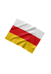Abstract Isolated South Ossetia Flag Waving on Transparent Background