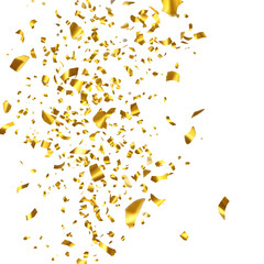Golden Confetti Celebration Abstract Illustration on Transparent Background