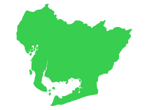 少しゆるい愛知県地図 フチなし 東海 / A loosely drawn map of Aichi Prefecture	