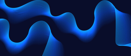 Obraz premium Abstract glowing geometric lines on dark background. Futuristic technology concept for AI and all Digital Communications.
