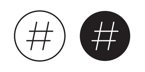 Hashtag icon. hashtag sign. Vector illustration with stroke and fill on a white background.