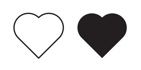 Heart icon. Symbol of Love. Vector illustration with stroke and fill on a white background.