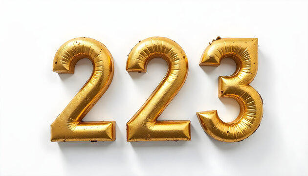 223 number air inflatable balloon isolated on white background