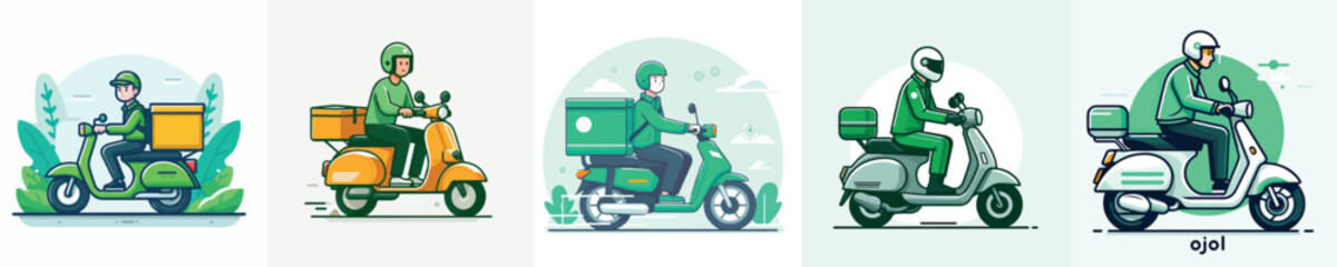 vector of an online motorcycle taxi going to work © My_Vector