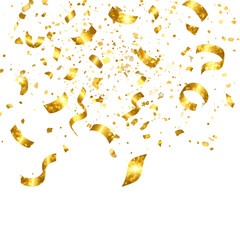 Golden Confetti Falling On A Black Background Abstract Illustration