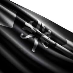Abstract Monochrome Flag Waving Isolated Background Illustration Photo