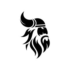simple viking helmet logo icon vector in flat style design
