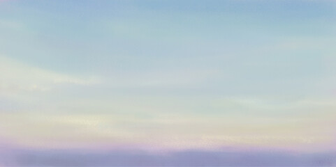 Obraz premium 水彩で描かれた夕暮れの時間帯の青空の背景イラスト