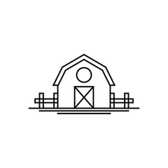 elegant barn logo icon vector in line style design