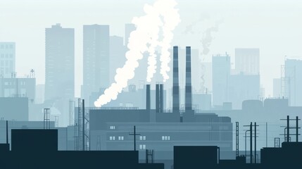 Urban industrial silhouette