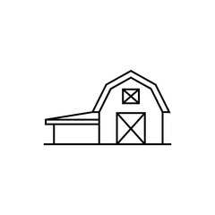simple barn logo icon vector in line style design