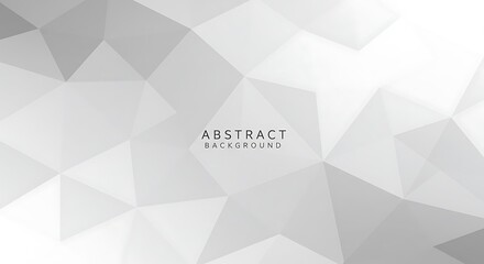Abstract white and gray polygon background, low poly triangular modern geometric vector illustration, isolated on white background for design template