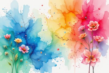 Floral Watercolor Abstract Background