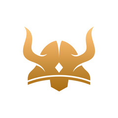 modern viking helmet logo icon vector in flat style design