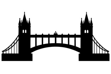 London bridge silhouette vector illustration