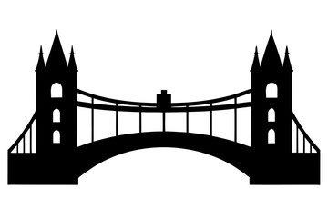 London bridge silhouette vector illustration