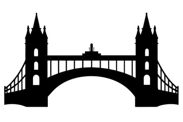 London bridge silhouette vector illustration