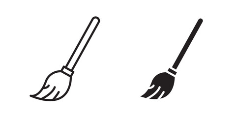 Mop icon. Cleaning concept. Vector illustration with stroke and fill on a white background.