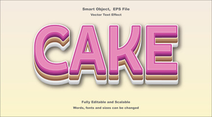 Sweet Cake 3D Vector Text Effect