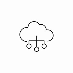 cloud with nodes icon sign vector