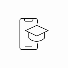 mobile graduation education  icon sign vector