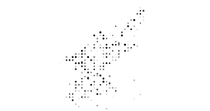 Post-Conceptual Circles Fly Assembling North Korea's Map Outline