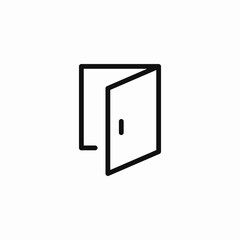 open door entry icon sign vector