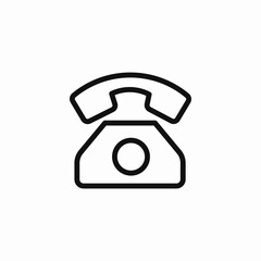 vintage landline phone icon sign vector