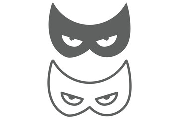 Simple design theater artist masque shape vector illustration. Silhouette superhero mask vector icon set. Collection of black superhero mask vector icons. Mask superhero. Carnival mask icon. Vector