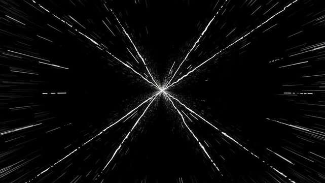 Dynamic cross line glitch effect with stark white on black background, perfect for modern tech intros or abstract visualizers.