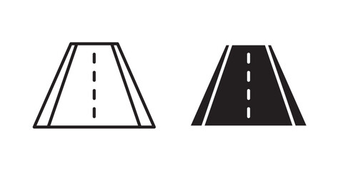 Road icon . Vector illustration with stroke and fill on a white background.