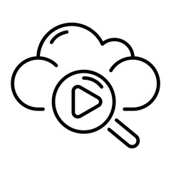 A line style icon representing cloud search