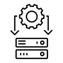 A linear style icon representing network infrastructure