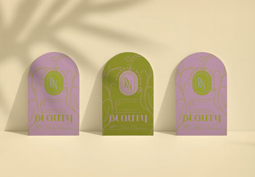 Arched Flyer Mockup Set with Neutral Background